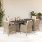 vidaXL Set comedor de jardín 7 pzas con cojines ratán sintético beige vidaXL Set comedor de jardín 7 pzas con cojines ratán sintético beige