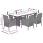 vidaXL Set comedor de jardín 7 pzas con cojines ratán sintético beige vidaXL Set comedor de jardín 7 pzas con cojines ratán sintético beige
