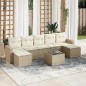 vidaXL Juego de sofás de jardín con cojines beige 8 pzas ratán PE vidaXL Juego de sofás de jardín con cojines beige 8 pzas ratán PE