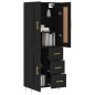vidaXL Aparador alto madera contrachapada negro 69,5x34x180 cm vidaXL Aparador alto madera contrachapada negro 69,5x34x180 cm