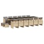vidaXL Set comedor de jardín 17 pzas con cojines ratán sintético beige vidaXL Set comedor de jardín 17 pzas con cojines ratán sintético beige