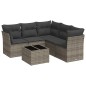 vidaXL Set de muebles de jardín 6 pzas y cojines ratán sintético gris vidaXL Set de muebles de jardín 6 pzas y cojines ratán sintético gris