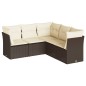 vidaXL Set comedor de jardín 5 piezas y cojines ratán sintético marrón vidaXL Set comedor de jardín 5 piezas y cojines ratán sintético marrón