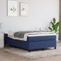 vidaXL Cama box spring con colchón tela azul 120x190 cm vidaXL Cama box spring con colchón tela azul 120x190 cm