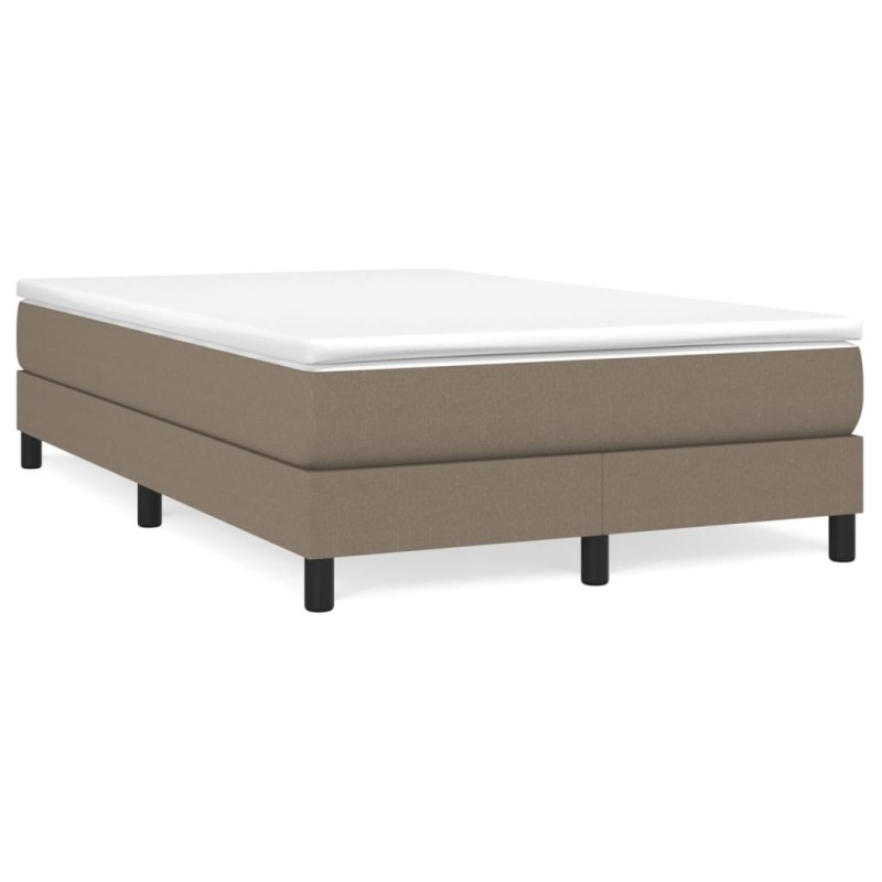 vidaXL Cama box spring con colchón tela gris taupe 120x190 cm