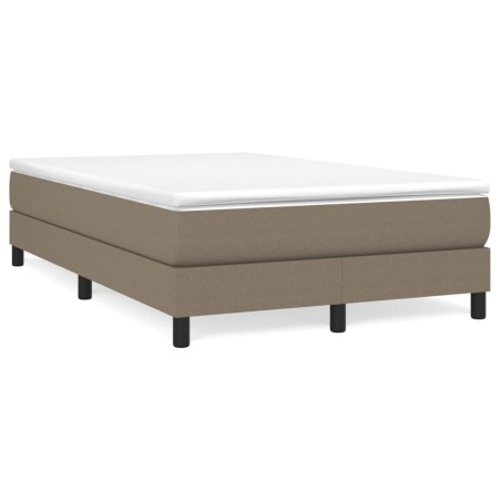 vidaXL Cama box spring con colchón tela gris taupe 120x190 cm