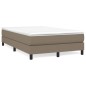 vidaXL Cama box spring con colchón tela gris taupe 120x190 cm