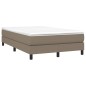 vidaXL Cama box spring con colchón tela gris taupe 120x190 cm
