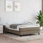 vidaXL Cama box spring con colchón tela gris taupe 120x190 cm