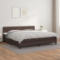 vidaXL Cama box spring con colchón cuero sintético marrón 200x200 cm vidaXL Cama box spring con colchón cuero sintético marrón 200x200 cm