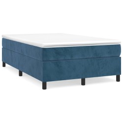vidaXL Cama box spring con colchón terciopelo azul oscuro 120x190 cm