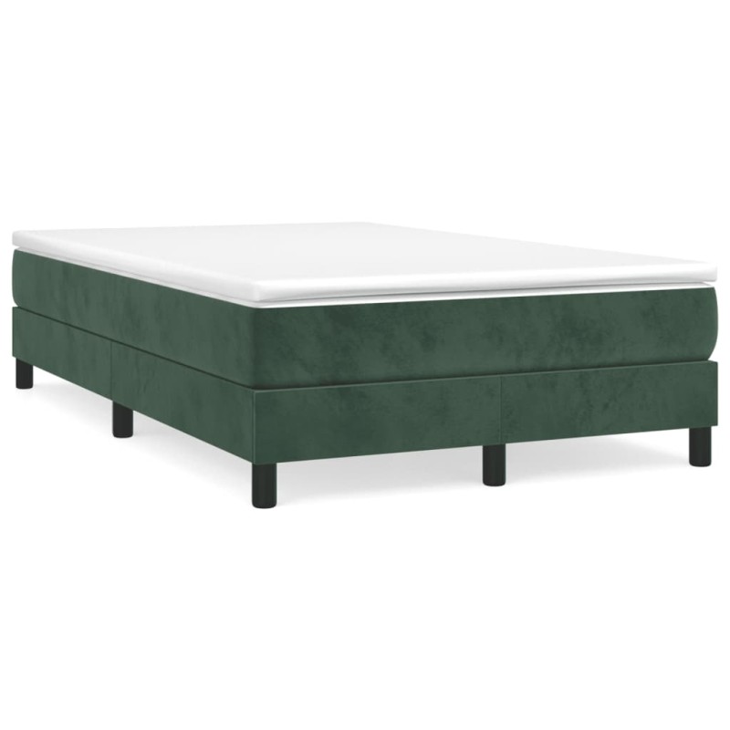 vidaXL Cama box spring con colchón terciopelo verde oscuro 120x190 cm vidaXL Cama box spring con colchón terciopelo verde oscuro 120x190 cm