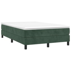 vidaXL Cama box spring con colchón terciopelo verde oscuro 120x190 cm
