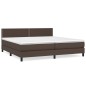 vidaXL Cama box spring con colchón cuero sintético marrón 200x200 cm vidaXL Cama box spring con colchón cuero sintético marrón 200x200 cm