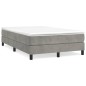 vidaXL Cama box spring con colchón terciopelo gris claro 120x190 cm vidaXL Cama box spring con colchón terciopelo gris claro 120x190 cm