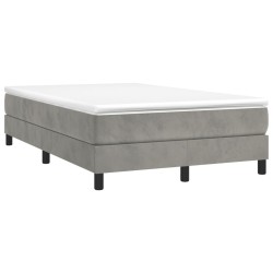 vidaXL Cama box spring con colchón terciopelo gris claro 120x190 cm