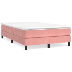 vidaXL Cama box spring con colchón terciopelo rosa 120x190 cm