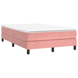 vidaXL Cama box spring con colchón terciopelo rosa 120x190 cm