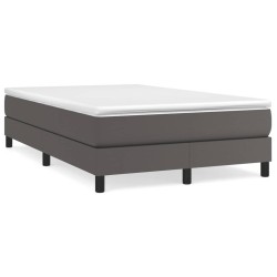 vidaXL Cama box spring con colchón cuero sintético gris 120x190 cm