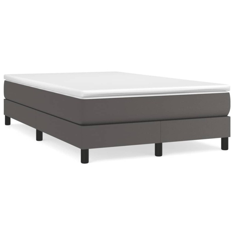 vidaXL Cama box spring con colchón cuero sintético gris 120x190 cm