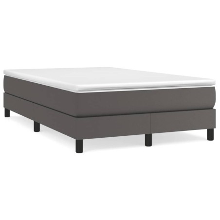 vidaXL Cama box spring con colchón cuero sintético gris 120x190 cm