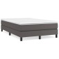 vidaXL Cama box spring con colchón cuero sintético gris 120x190 cm