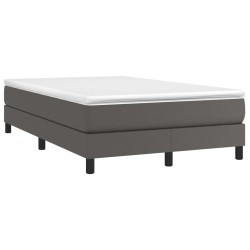 vidaXL Cama box spring con colchón cuero sintético gris 120x190 cm