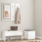 vidaXL Juego de muebles de recibidor madera contrachapada blanco vidaXL Juego de muebles de recibidor madera contrachapada blanco