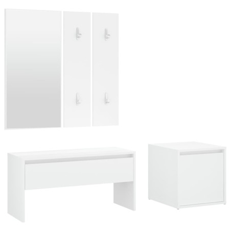 vidaXL Juego de muebles de recibidor madera contrachapada blanco