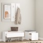 vidaXL Juego de muebles de recibidor madera contrachapada blanco vidaXL Juego de muebles de recibidor madera contrachapada blanco