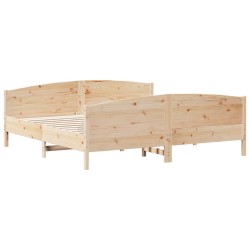 vidaXL Estructura de cama con cabecero madera maciza pino 180x200 cm