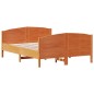 vidaXL Estructura cama con cabecero madera pino marrón cera 150x200 cm vidaXL Estructura cama con cabecero madera pino marrón cera 150x200 cm