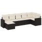 vidaXL Set de comedor de jardín 7 pzas y cojines ratán sintético negro vidaXL Set de comedor de jardín 7 pzas y cojines ratán sintético negro