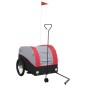 vidaXL Remolque para bicicleta hierro negro y rojo 45 kg vidaXL Remolque para bicicleta hierro negro y rojo 45 kg