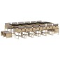 vidaXL Set comedor de jardín 17 pzas con cojines ratán sintético beige vidaXL Set comedor de jardín 17 pzas con cojines ratán sintético beige