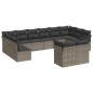 vidaXL Set de sofás de jardín 12 pzas con cojines ratán sintético gris vidaXL Set de sofás de jardín 12 pzas con cojines ratán sintético gris