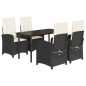 vidaXL Set de muebles jardín 5 pzas con cojines ratán sintético negro vidaXL Set de muebles jardín 5 pzas con cojines ratán sintético negro