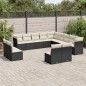 vidaXL Set de sofás de jardín y cojines 13 pzas ratán sintético negro vidaXL Set de sofás de jardín y cojines 13 pzas ratán sintético negro