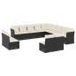 vidaXL Set de sofás de jardín y cojines 13 pzas ratán sintético negro vidaXL Set de sofás de jardín y cojines 13 pzas ratán sintético negro
