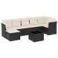 vidaXL Set de sofás de jardín 8 piezas y cojines ratán sintético negro vidaXL Set de sofás de jardín 8 piezas y cojines ratán sintético negro