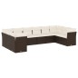 vidaXL Set de sofás de jardín 10 pzas y cojines ratán sintético marrón vidaXL Set de sofás de jardín 10 pzas y cojines ratán sintético marrón