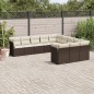 vidaXL Set de sofás de jardín 11 pzas cojines ratán sintético marrón vidaXL Set de sofás de jardín 11 pzas cojines ratán sintético marrón