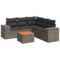 vidaXL Set de muebles de jardín 6 pzas y cojines ratán sintético gris vidaXL Set de muebles de jardín 6 pzas y cojines ratán sintético gris