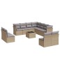 vidaXL Set de sofás de jardín 12 pzas y cojines ratán sintético marrón vidaXL Set de sofás de jardín 12 pzas y cojines ratán sintético marrón