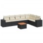 vidaXL Set de sofás de jardín 8 piezas y cojines ratán sintético negro vidaXL Set de sofás de jardín 8 piezas y cojines ratán sintético negro