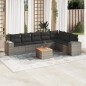 vidaXL Set de sofás de jardín 8 pzas y cojines ratán sintético gris vidaXL Set de sofás de jardín 8 pzas y cojines ratán sintético gris