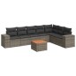 vidaXL Set de sofás de jardín 8 pzas y cojines ratán sintético gris vidaXL Set de sofás de jardín 8 pzas y cojines ratán sintético gris