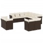 vidaXL Set de sofás de jardín 11 pzas cojines ratán sintético marrón vidaXL Set de sofás de jardín 11 pzas cojines ratán sintético marrón