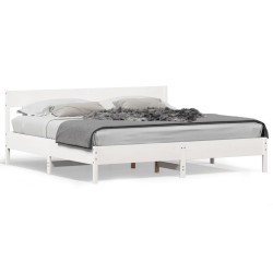 vidaXL Estructura de cama con cabecero madera de pino blanco 200x200cm