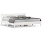 vidaXL Estructura de cama con cabecero madera de pino blanco 200x200cm vidaXL Estructura de cama con cabecero madera de pino blanco 200x200cm